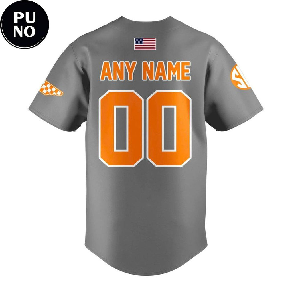 Tennessee Volunteers Baseball 2026 Smokey Grey Personalized Baseball Jersey