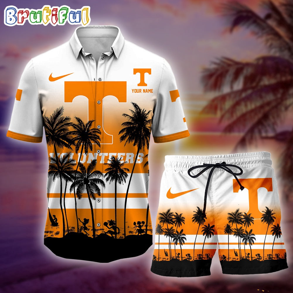 Tennessee Volunteers Palm Tree Summer Hawaiian Shirt, NCAA Sport Summer Hawaiian Set, Summer Beach Short