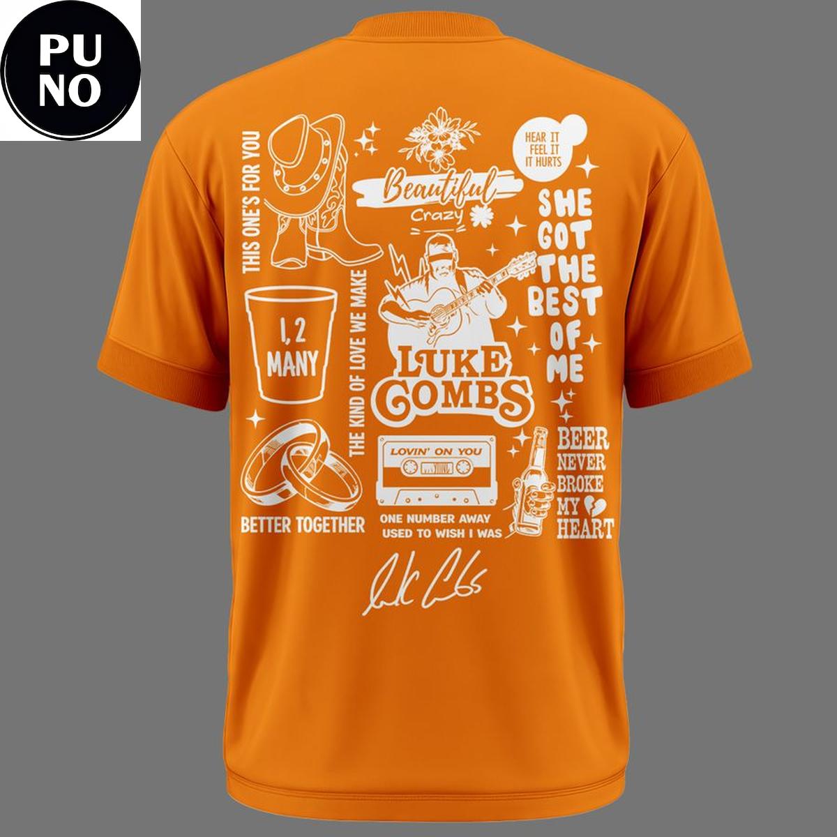 Tennessee Volunteers x Luke Combs My Kinda Saturday Night Tour 2026 Shirt
