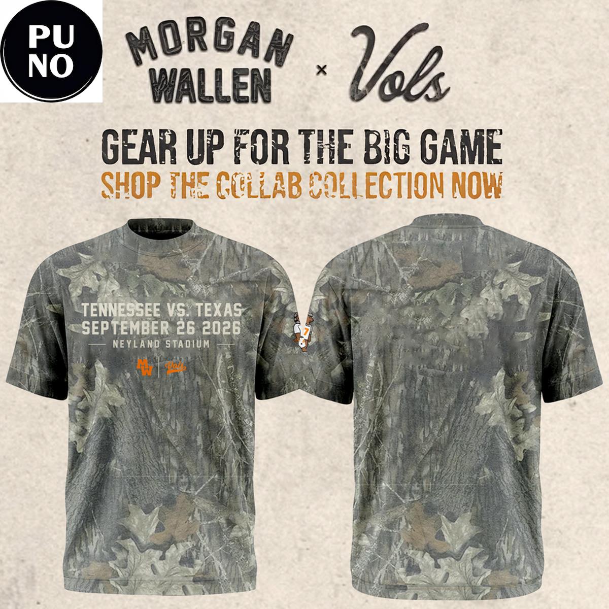 Tennessee Volunteers x Morgan Wallen 2026 Camo Hoodie T-Shirt
