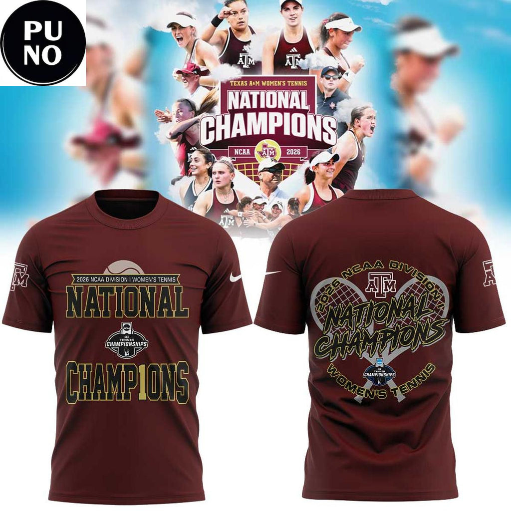 Texas A&M 2026 NCAA DI Women’s Tennis National Champions Hoodie T-Shirt