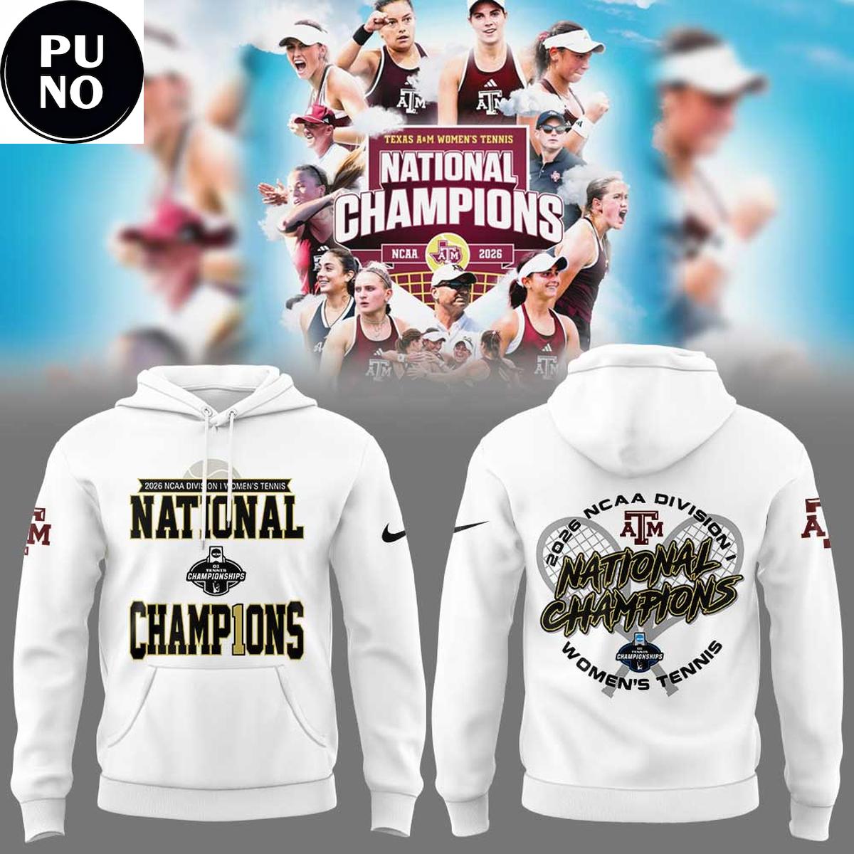 Texas A&M 2026 NCAA DI Women’s Tennis National Champions Hoodie T-Shirt