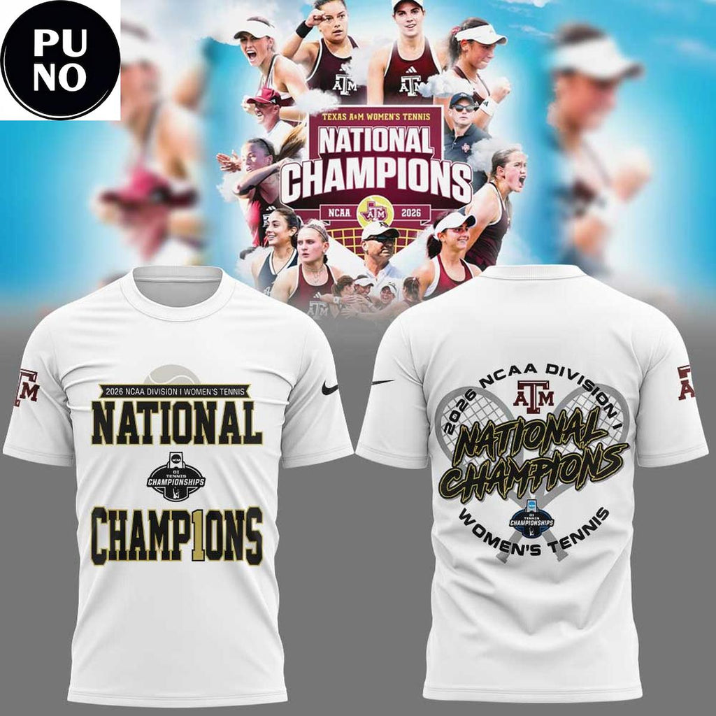 Texas A&M 2026 NCAA DI Women’s Tennis National Champions Hoodie T-Shirt