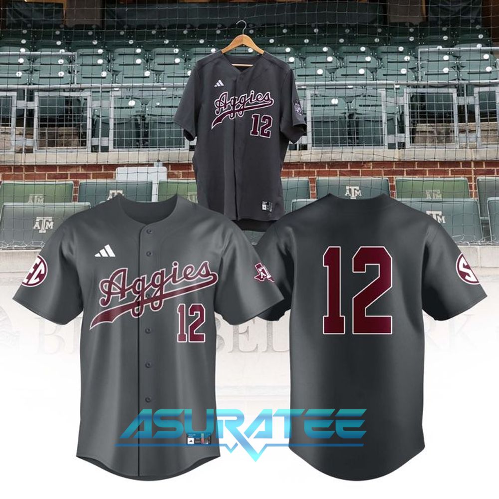 Texas A&M Dark Grey Full Button Limited Edition Baseball Jersey
