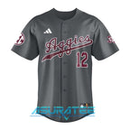 Texas A&M Dark Grey Full Button Limited Edition Baseball Jersey