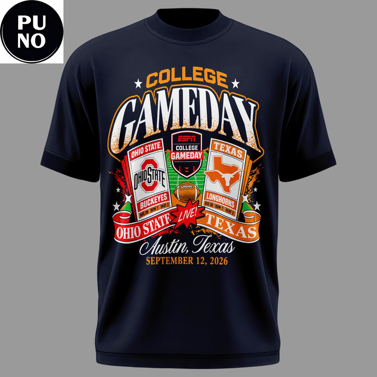 Texas Longhorn College GameDay 2026 vs Ohio State Buckeyes T-Shirt