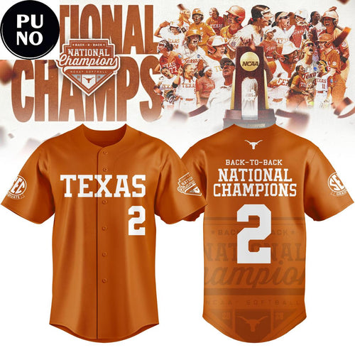 Texas Longhorns 2026 NCAA Softball College World Series National Champions Baseball Jersey