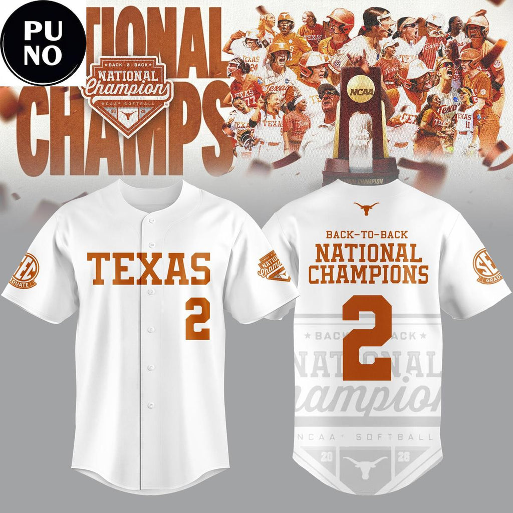 Texas Longhorns 2026 NCAA Softball College World Series National Champions Baseball Jersey