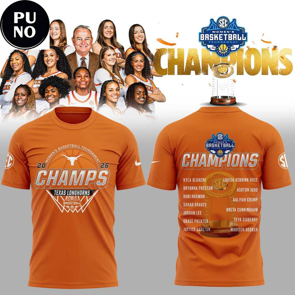 Texas Longhorns SEC Women’s Basketball Tournament Champions 2026 Hoodie T-Shirt