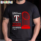 Texas Rangers 2023 World Series Champions Trophy Signature T-Shirt