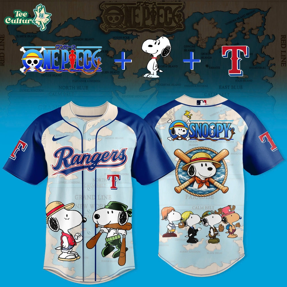 Texas Rangers Snoopy One Piece Crossover 2026 Special Edition Baseball Jersey