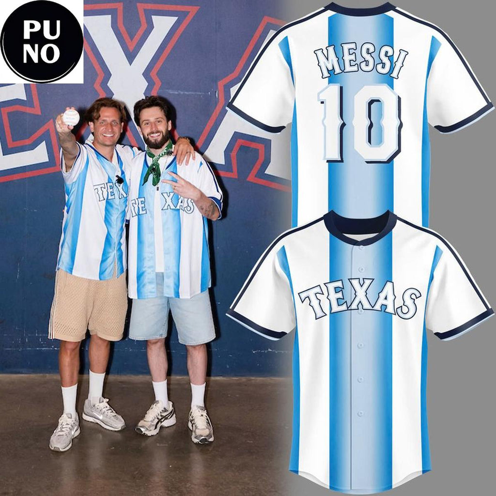 Texas Rangers x Argentina National Soccer 2026 Personalized Baseball Jersey