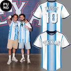 Texas Rangers x Argentina National Soccer 2026 Personalized Baseball Jersey