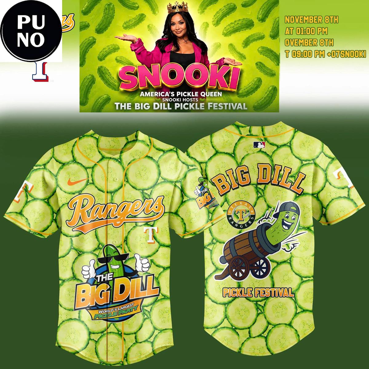 Texas Rangers x Big Dill Pickle Festival 2026 Baseball Jersey