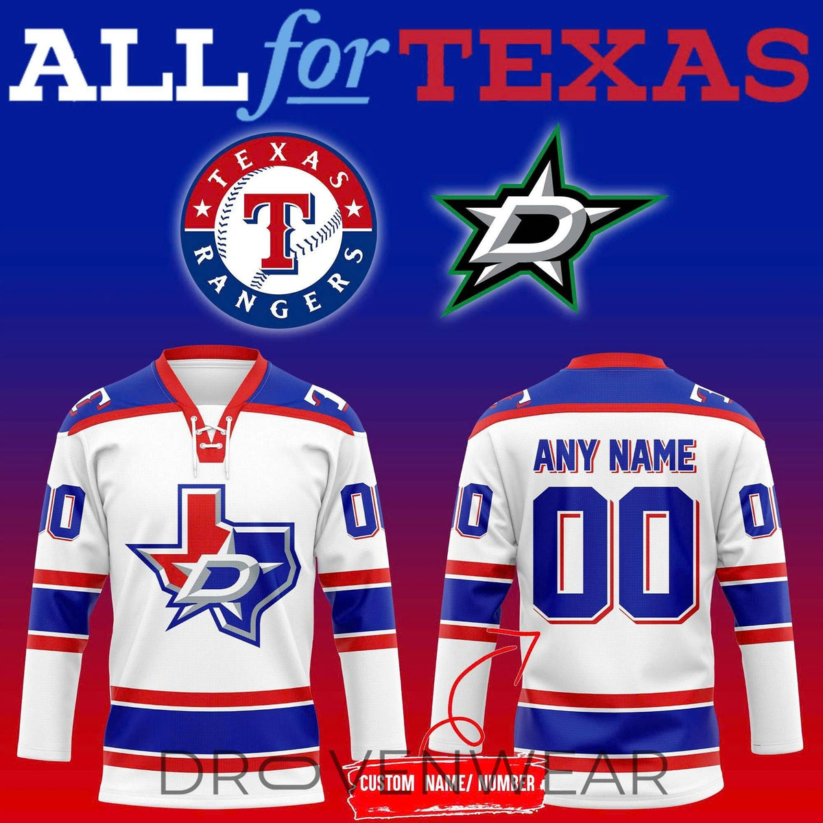 Texas Rangers x Dallas Stars Night 2026 Hockey Jersey