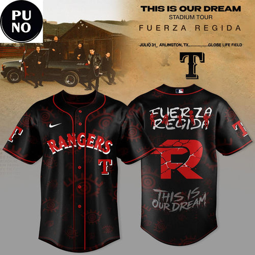 Texas Rangers x Fuerza Regida This Is Our Dream Stadium Tour 2026 Baseball Jersey