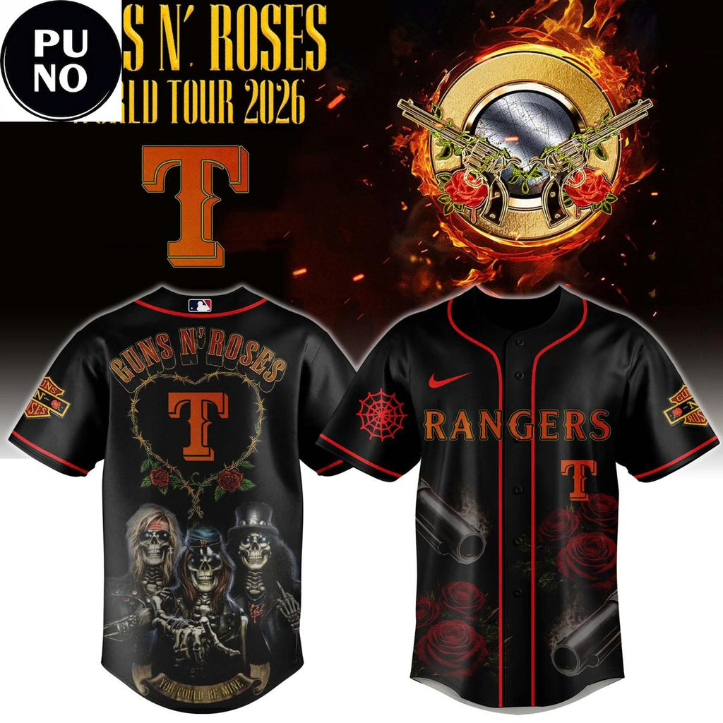 Texas Rangers x Guns N’ Roses 2026 Rock Legend Baseball Jersey