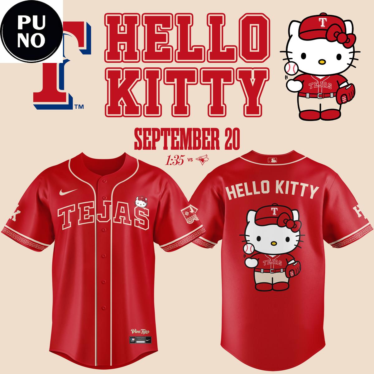 Texas Rangers x Hello Kitty City Connect 2026 Baseball Jersey