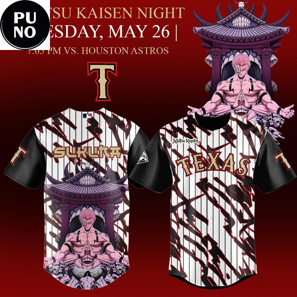 Texas Rangers x Jujutsu Kaisen Night 2026 Baseball Jersey