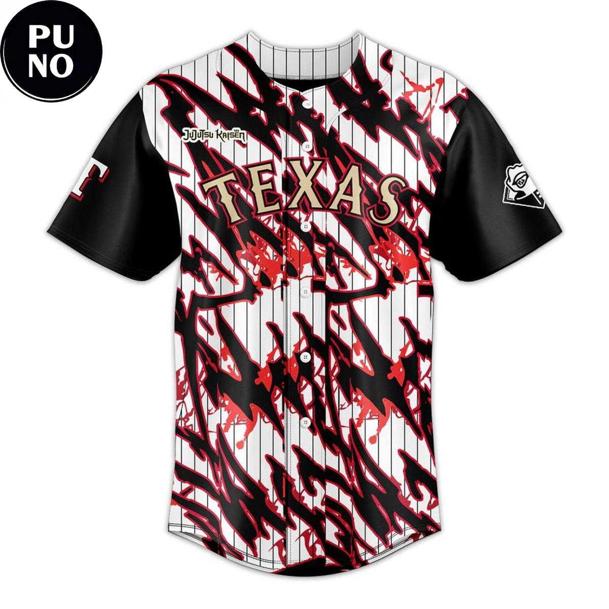 Texas Rangers x Jujutsu Kaisen Theme Night 2026 Personalized Baseball Jersey