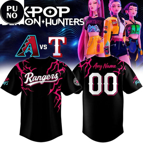 Texas Rangers x K-Pop Demon Hunters 2026 Saja Boys Personalized Baseball Jersey