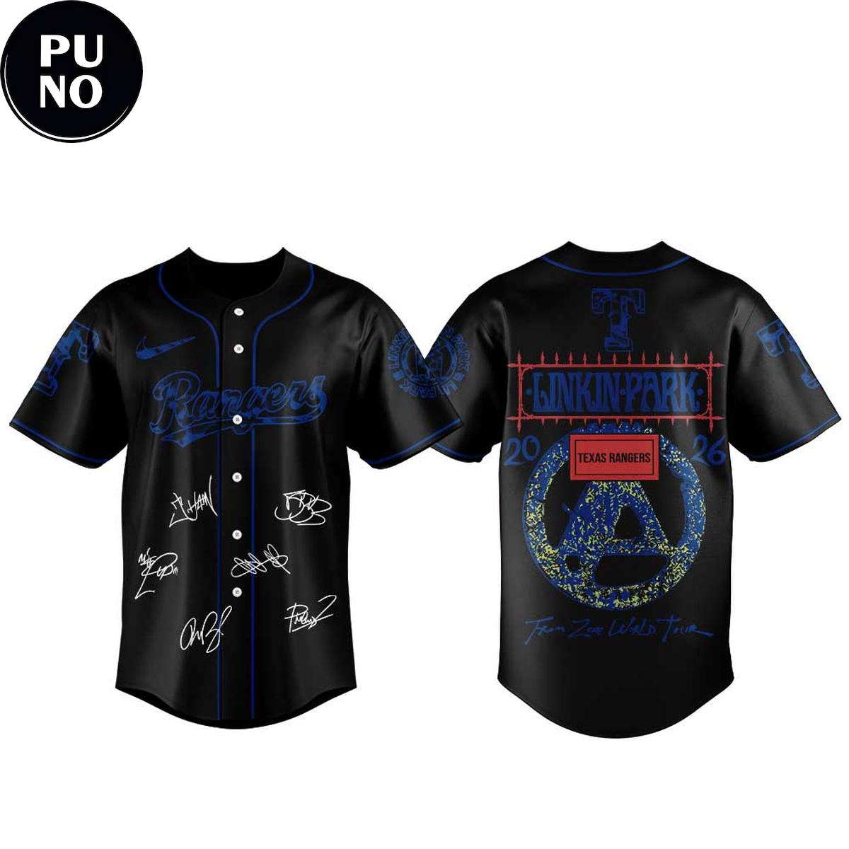 Texas Rangers x Linkin Park From Zero World Tour 2026 Baseball Jersey
