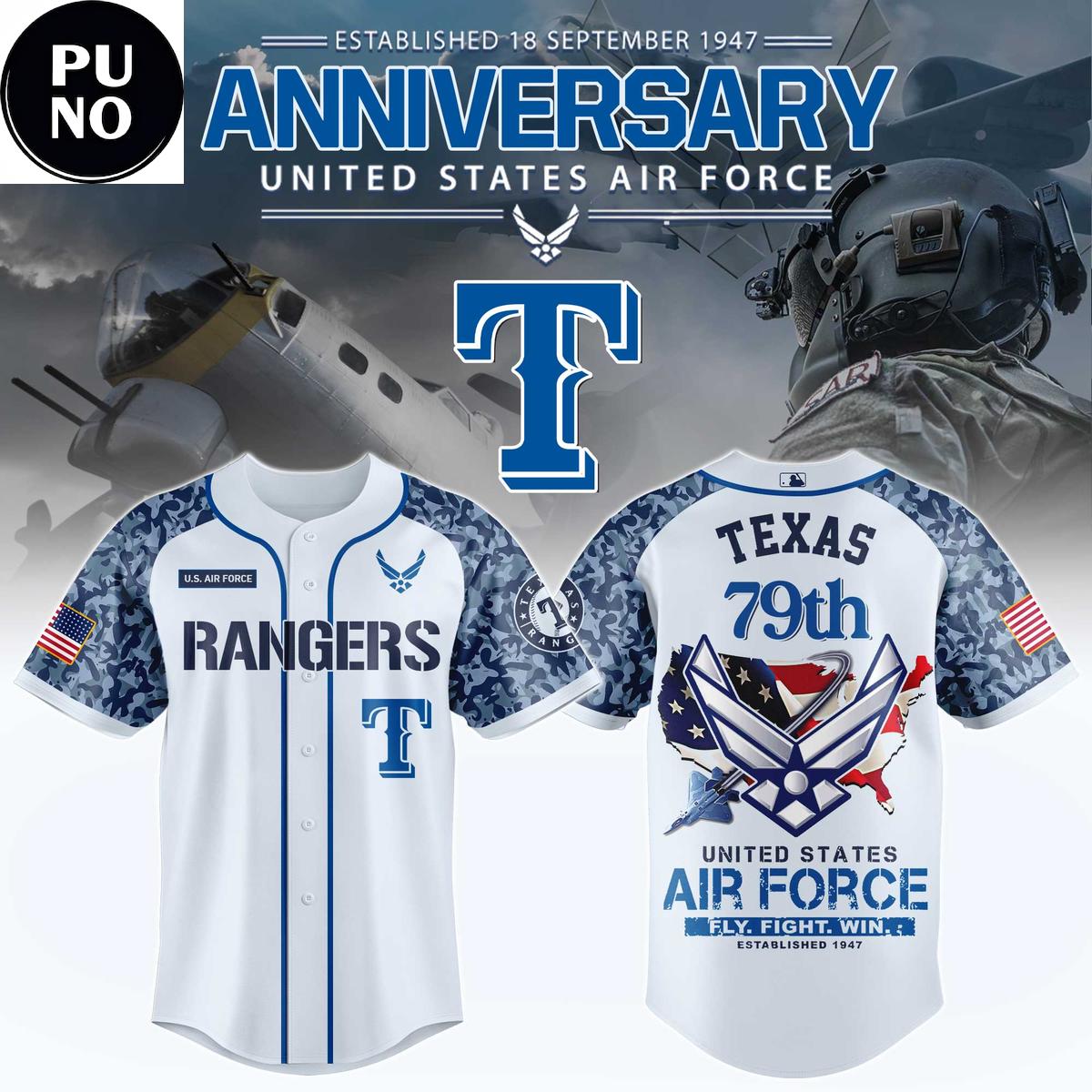 Texas Rangers x US Air Force 79th Anniversary 2026 Baseball Jersey