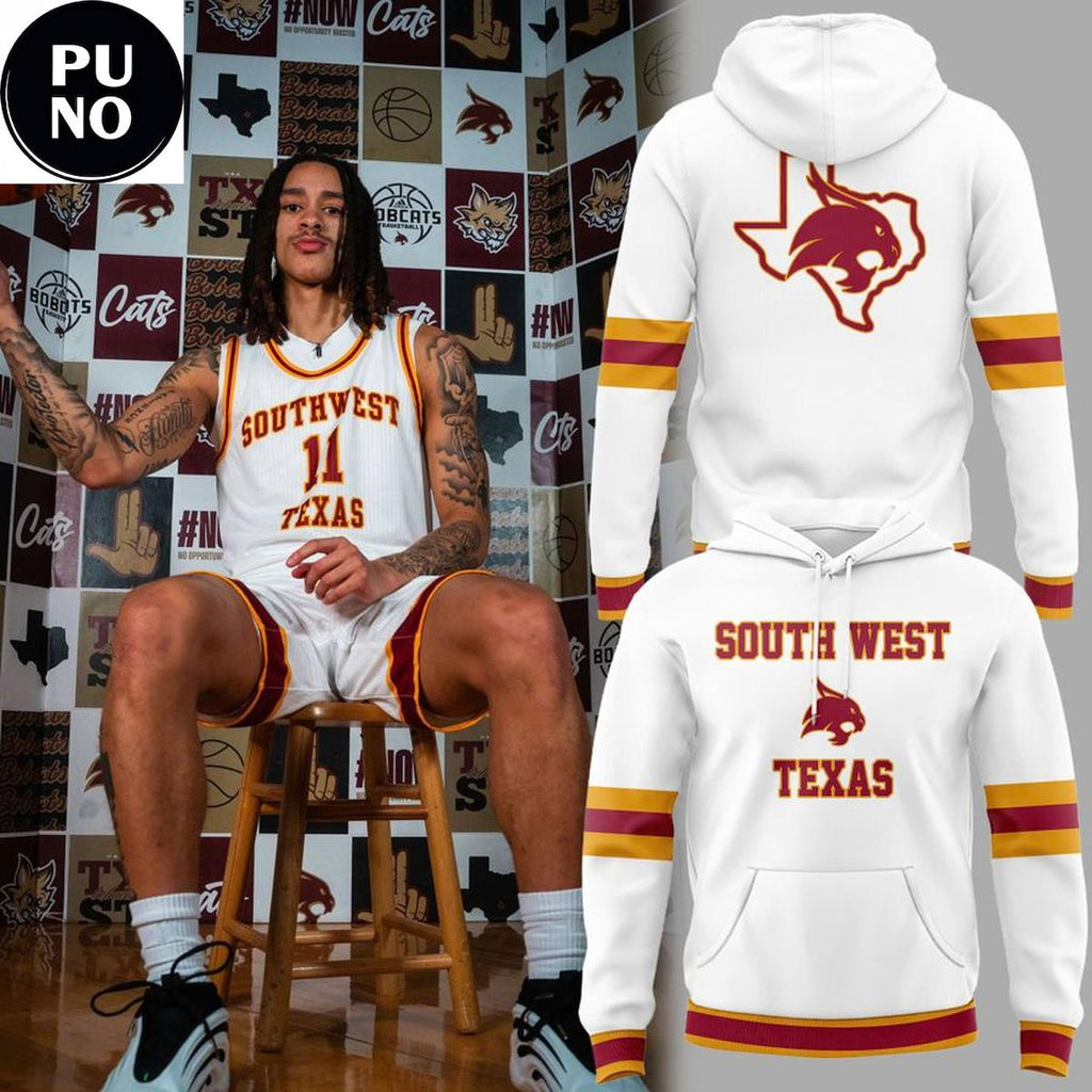 Texas State Bobcats Basketball Throwback Uniform Hoodie T-Shirt