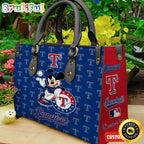 Texas Rangers Mickey Women Leather Hand Bag