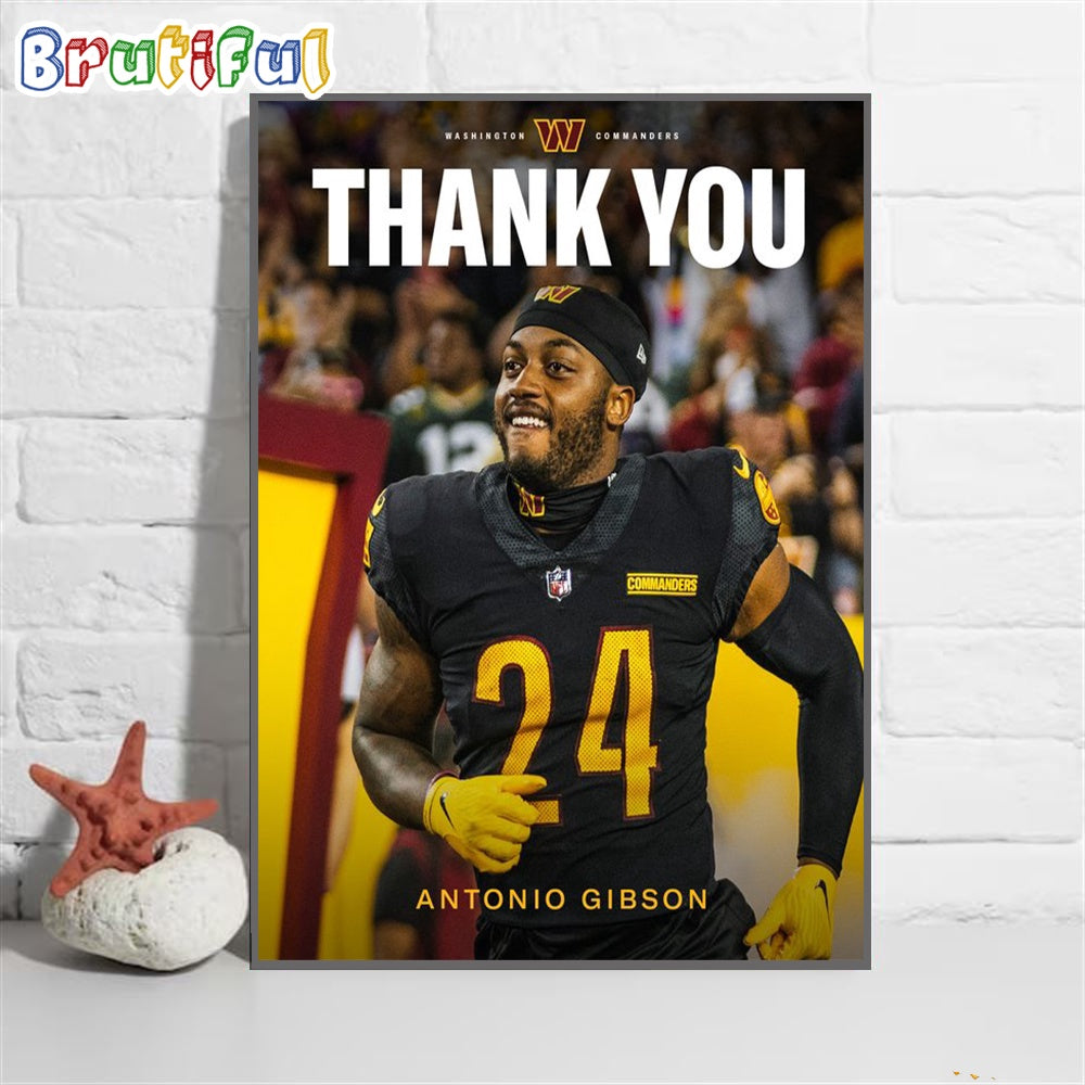 Thank You Antonio Gibson Washington Commanders Wall Art Poster Canvas