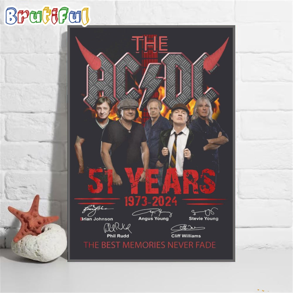 The ACDC Members The Best Memories Never Fade T-Shirt World Tour ACDC PWR Up Tour 2024 Poster Canvas