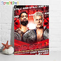 The American Nightmare Cody Rhodes And Jey Uso And Still Undisputed WWE Tag Team Champions Wall Art Poster Canvas