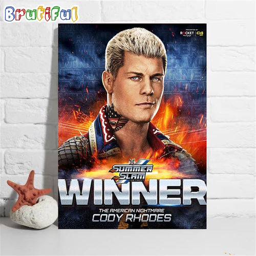 The American Nightmare Cody Rhodes Is The Winner At WWE SummerSlam Wall Art Poster Canvas