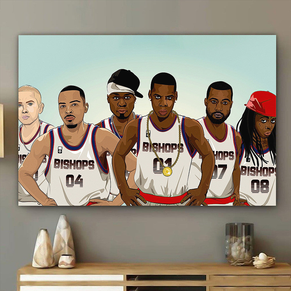 The Bishops Jay-z T.i. Lil Wayne Kanye West 50 Cent Eminem Poster Canvas