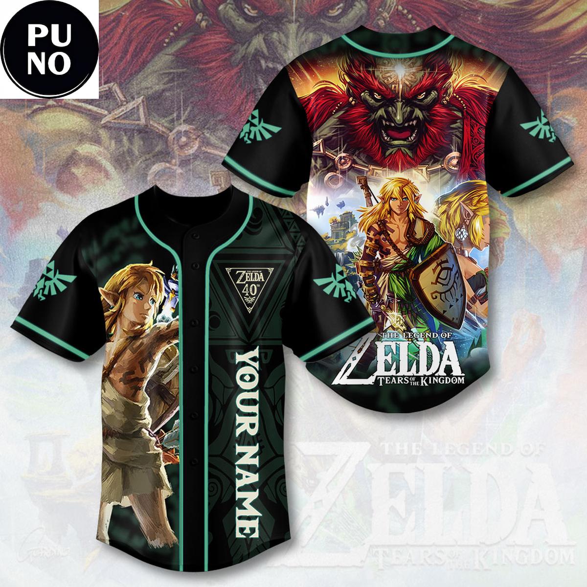 The Legend of Zelda 40th Anniversary Custom Name Baseball Jersey