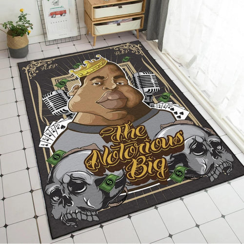 The Notorious B.I.G Crown & Two Death’s-Head Rug,Hip Hop Rug