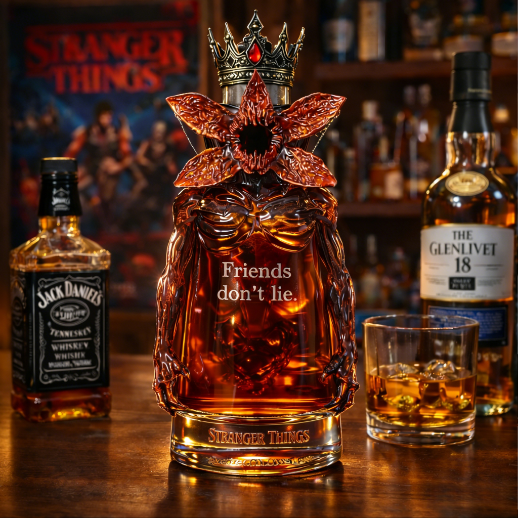 The Other Side Stranger Things Whisky Bottle