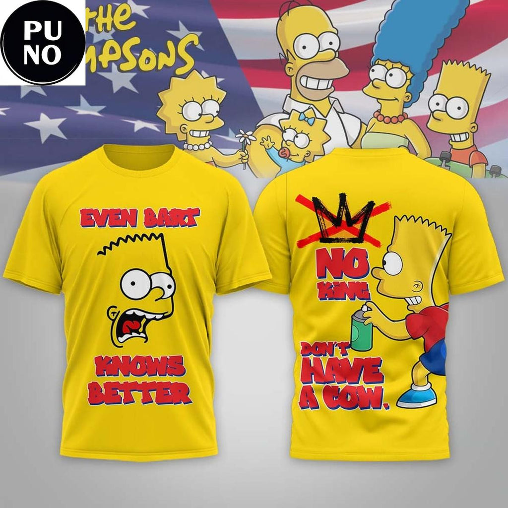 The Simpsons 2026 Even Bart Knows Better Hoodie T-Shirt