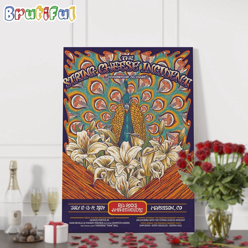 The String Cheese Incident Band July 12-14 2024 Red Rocks Amphitheatre Morrison CO Tour Wall Art Poster Canvas