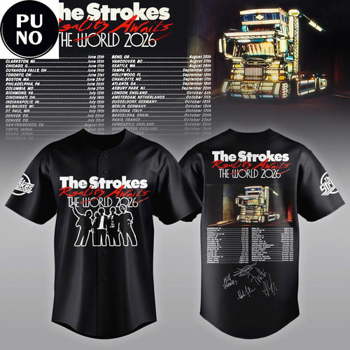 The Strokes Reality Awaits Tour 2026 Baseball Jersey