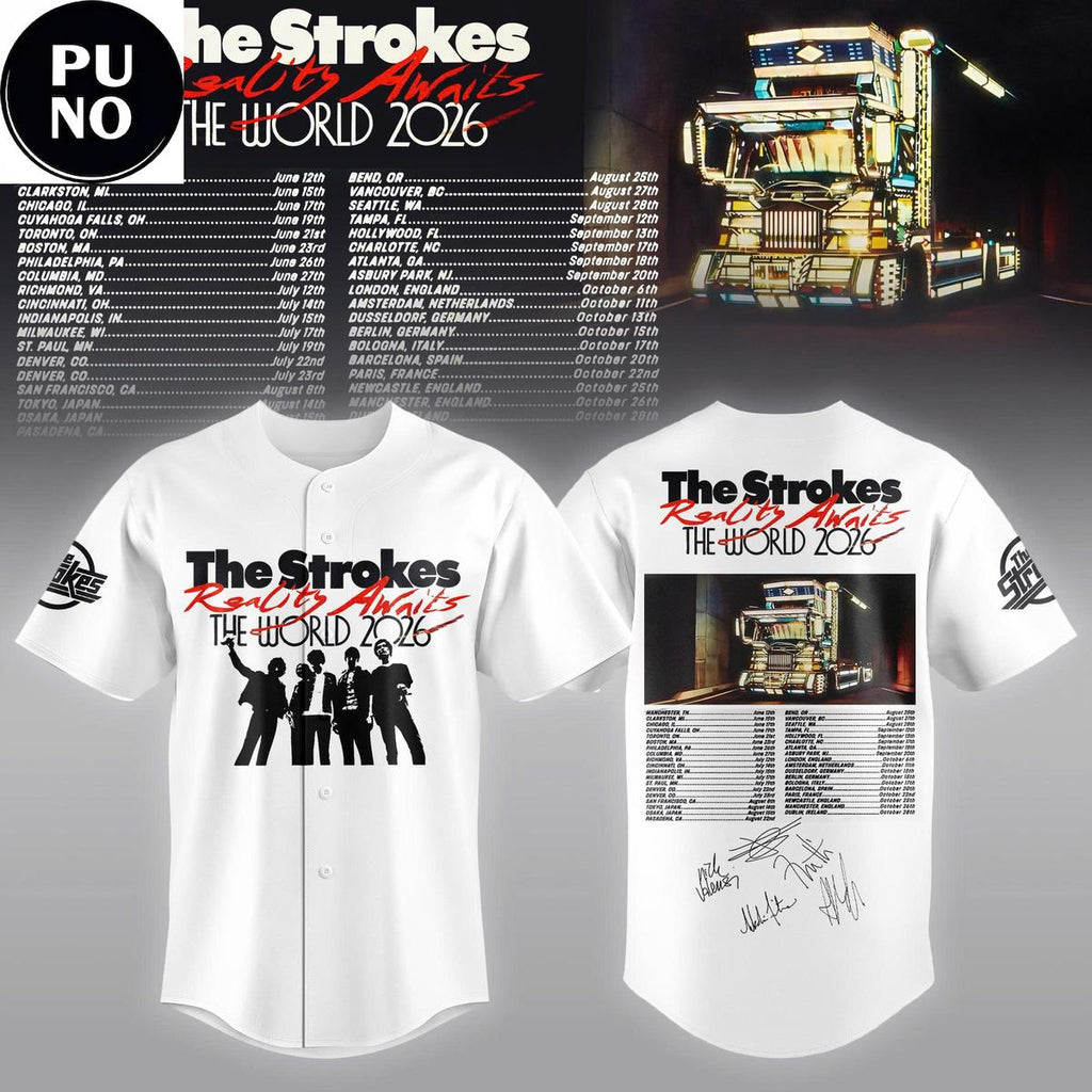 The Strokes Reality Awaits Tour 2026 Baseball Jersey
