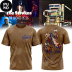 The Strokes Reality Awaits Tour 2026 Brown Dyed Hoodie T-Shirt