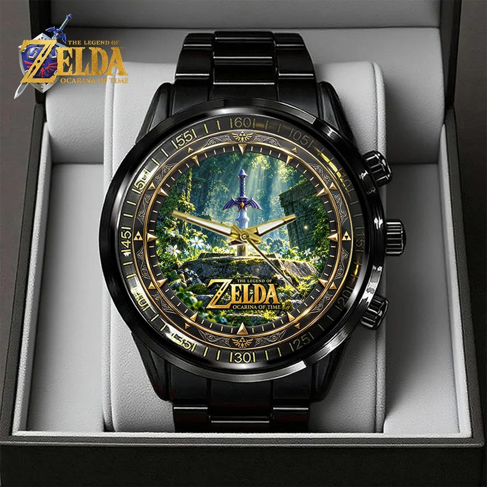 The Legend of Zelda: Ocarina of Time Black Stainless Steel Watch – GNE9209