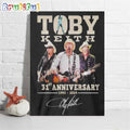 Toby Keith 31st Anniversary 1993 - 2024 Signature Poster Canvas
