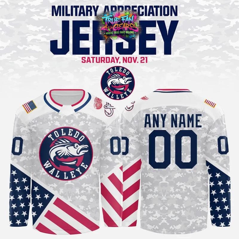 Toledo Walleye 2026 Military Appreciation Limited Edition Hockey Jersey