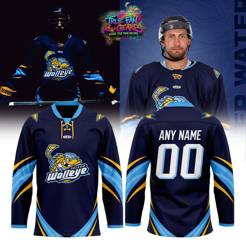 Toledo Walleye Deep Water x Frozen Water x Deep Golden x River Bluer Custom Hockey Jersey