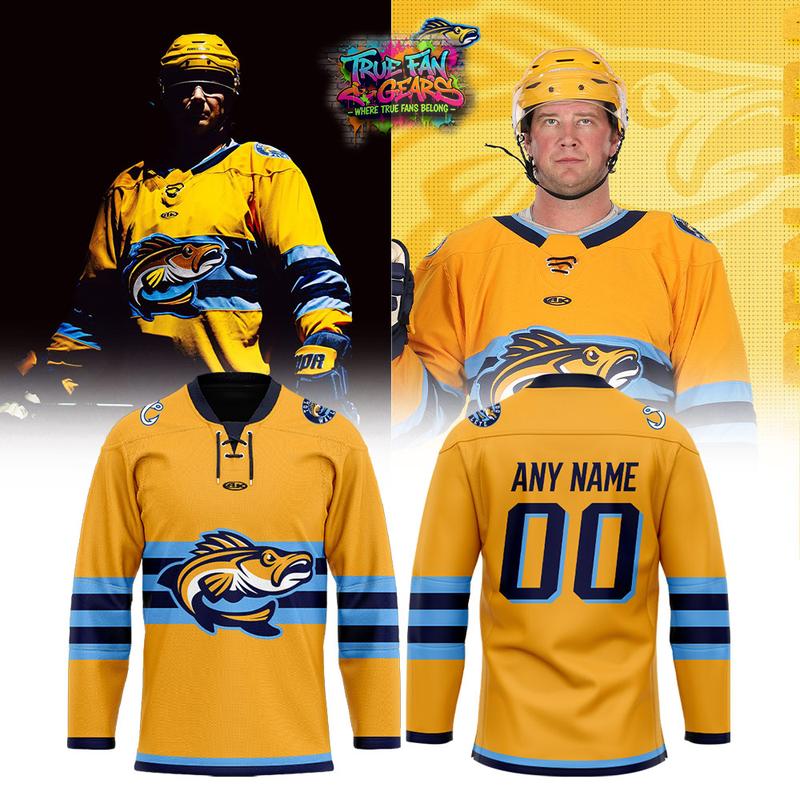 Toledo Walleye Deep Water x Frozen Water x Deep Golden x River Bluer Custom Hockey Jersey