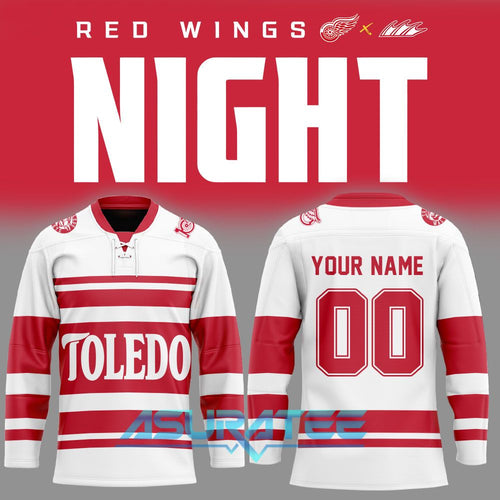 Toledo Walleye x Detroit Red Wings 100 years of Hockeytown Hockey Jersey