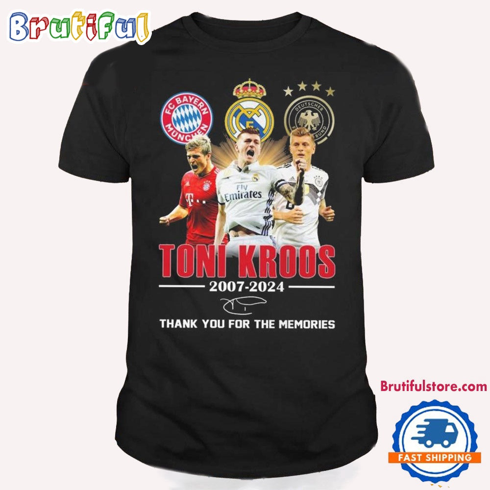 Toni Kroos 2007-2024 Thank You For The Memories Signature T Shirt