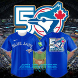Toronto Blue Jays New Logo 50 Seasons Special Blue Baseball Jersey